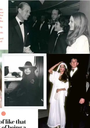  ??  ?? Clockwise from right: Diane meeting Prince Philip; attending the Oscars in 1981 with Timothy Hutton – the pair dated in the early ’80s; catching a train in Europe during her time with La MaMa Theatre Club; pictured around the time she filmed A Little Romance.