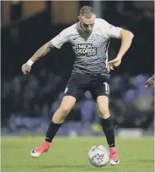  ??  ?? Marcus Maddison in action for Posh at Southend.