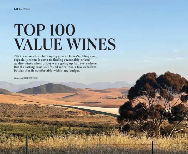 ?? ?? South Africa’s Swartland region: the country nudged on to the list with two wines