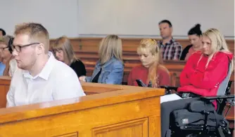  ?? TELEGRAM FILE PHOTO ?? Joshua Steele-young (left) and Morgan Pardy (at right) in Newfoundla­nd and Labrador Supreme Court in St. John's in mid-september.