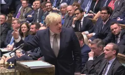  ??  ?? Boris Johnson during the debate on the Queen’s speech. Photograph: House of Commons/PA