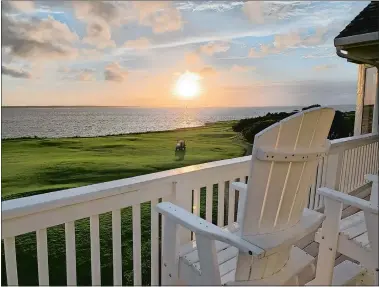  ?? PHOTO COURTESY OF PAT HICKEY ?? This is the view from the deck where Mike Emery and his wife, Carol Kirchoff, spend their days. Their home sits on the 18th fairway of Nags Head Golf Links, located on the banks of Roanoke Sound on the Outer Banks of North Carolina.