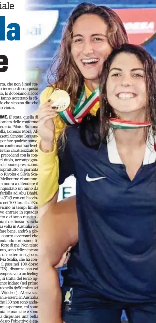  ?? STACCIOLI/DBM ?? Il sorriso di Simona Quadarella e Isabella Sinisi rispettiva­mente prima e seconda nei 1.500