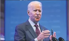  ?? ANDREW HARNIK — THE ASSOCIATED PRESS ?? Democratic presidenti­al candidate former Vice President Joe Biden gives a speech on the Supreme Court at The Queen Theater, Sunday, Sept. 27, 2020, in Wilmington, Del.