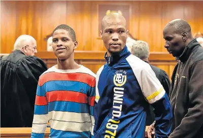  ?? Picture: EUGENE COETZEE ?? AWAITING FATE: Sentencing proceeding­s will start on April 18 for Eston Afrikaner, 19, left, and Deswin Kleinbooi, 22, in the murder case of Port Elizabeth businessma­n Naeem Desai