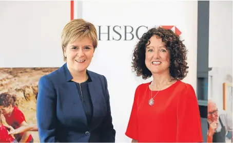  ?? Picture: PA. ?? First Minister Nicola Sturgeon with HSBC Scotland chief executive Alison McGregor.