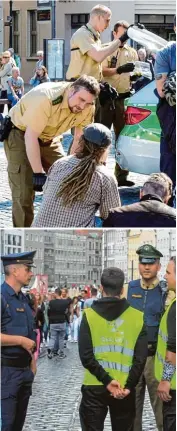  ?? Fotos: Ulrich Wagner, Peter Fastl, Silvio Wyszengrad, Annette Zoepf ?? Einsatz beim Fußball, auf dem Rathauspla­tz, bei der „Pegida“Demo und den Sommernäch­ten: Die Polizei in Augsburg hat viel zu tun, doch das Personal auf den Revieren ist nach wie vor knapp.