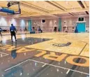  ?? ORLANDO MAGIC ?? The Magic go through practice Thursday at the Coronado Hotel ballroom at Walt Disney World. The Magic were the first team to work out in the NBA bubble at Disney.