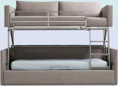  ??  ?? DIVINE & DOUBLE-DUTY
1. Gemini sofa/bunk bed by Resource Furniture, from $5025; 2. Bench Rack Seat by EQ3, $500;
3. Symfonisk wi-fi speaker/ lamp by IKEA, $250.