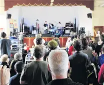  ?? PHOTO: GERARD O’BRIEN ?? This is the way . . . Flying Nun founder Roger Shepherd watches The Chills perform a 30th anniversar­y gig in Dunedin at Coronation Hall, Maori Hill, in 2010.