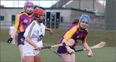  ??  ?? Sophie O’Leary of Wexford breaks away from Allie McGrath (Kildare).