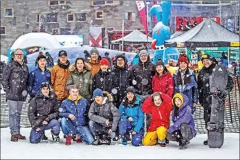  ?? PROVIDED TO CHINA DAILY ?? The Chinese Halfpipe Team at the LAAX OPEN 2018 in Laax, Switzerlan­d, earlier this year.