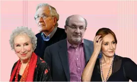  ?? Composite: Andrew Kelly/Graeme Robertson/David Levenson/Niel Hall/Reuters/Getty/The Guardian/ EPA ?? Authors Margaret Atwood, Noam Chomsky, Salman Rushdie and JK Rowling