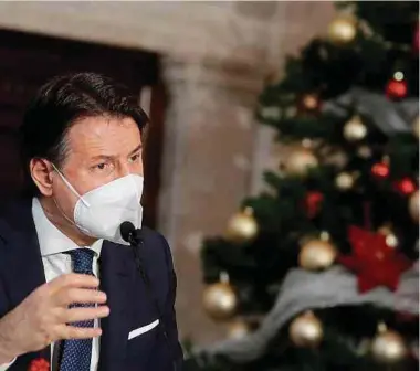  ?? Foto: AFP ?? Italiens Regierungs­chef Giuseppe Conte hat seine zerstritte­ne Koalition zu einem schnellere­n Vorgehen bei den Plänen zum Einsatz der milliarden­schweren EU-Corona-Hilfen aufgeforde­rt.