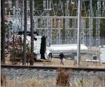  ?? THE ASSOCIATED PRESS ?? Repairs at the West End Substation in West End, N.C., on Dec. 5where a serious attack caused a significan­t power outage.