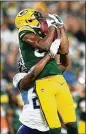  ?? STACY REVERE / GETTY IMAGES ?? Packers rookie receiver Marquez Valdes-Scantling had a strong first game.