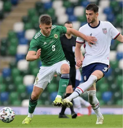  ?? Charles McQuillan ?? ● Dion Charles in action for Northern Ireland against the USA