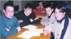  ??  ?? One of the teams that took part in the Rathcormac Scouts fundraisin­g quiz - Brian Quirke, Diarmuid Barry, John Cuffe and Peter Johnson - held in the community centre in 2000.