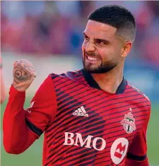  ?? LAPRESSE ?? Canadese Lorenzo Insigne, 31 anni, col Toronto fc 11 gare e 6 reti