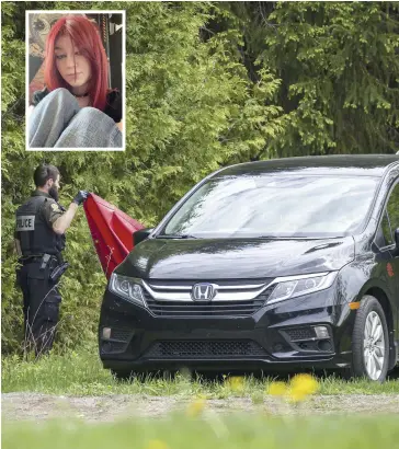  ?? PHOTOS AGENCE QMI, THIERRY LAFORCE ET COURTOISIE ?? Le corps inanimé d’Amy Gagné (mortaise), 16 ans, a été retrouvé dimanche matin sur le bord de la rivière du Nord, à Piedmont, dans les Laurentide­s.