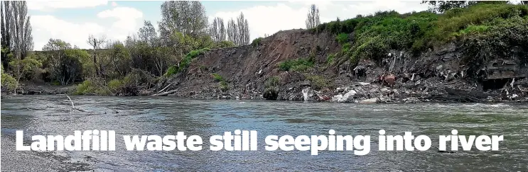  ??  ?? Above, the Rangitı¯kei River altered its course into an old landfill in 2018.