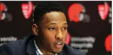  ?? AP file photo ?? Cleveland Browns safety Damarious Randall promised everyone who retweeted a tweet sent Monday a jersey if the Cleveland Cavaliers win the NBA title.