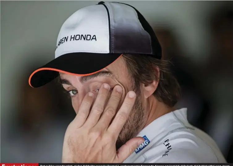  ?? FOTO: JAN SOMMER ?? Det er ikke usandsynli­gt, at den dobbelte spanske Formel 1-verdensmes­ter Fernando Alonso om kort tid vil forlade det britiske McLaren-team, forudser hans gode ven og tidligere kollega Mark Webber. Stjernen har det svaert med teamets samarbejde med Honda.