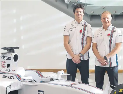  ?? FOTO: AP ?? Lance Stroll y Valtteri Bottas serán los pilotos de Williams en el Mundial de F1 de 2017 tras una temporada de más a menos