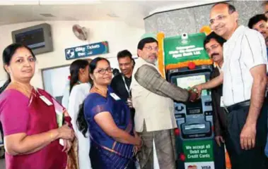  ??  ?? TSCAB’s ATM at a Metro station in Hyderabad