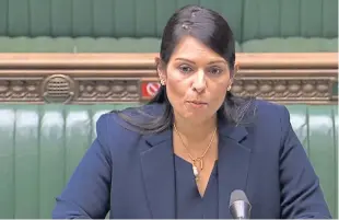  ?? Picture: PA. ?? Priti Patel hit out at “shameful” behaviour during the protests.