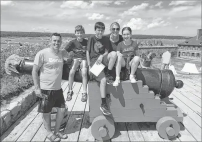  ?? FACEBOOK PHOTO ?? The Chiasson family, from left, Robbie, sons Conor and Justin, wife Amanda and daughter Catie, are shown in happier times during a visit to Fortress Louisbourg.