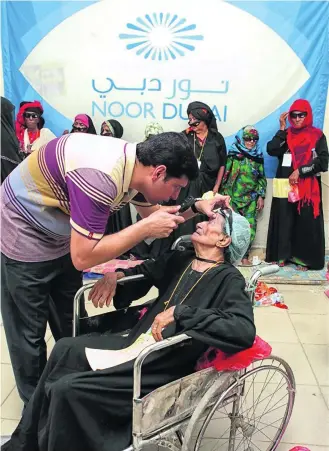  ?? Courtesy Noor Dubai Foundation ?? The Noor Dubai Foundation team stages a mobile eye camp in Yemen. Since 2008, the organisati­on has been focused on preventing blindness among the world’s most needy population­s.