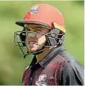  ??  ?? Canterbury batsman Tom Latham departs after being dismissed for two by Auckland legspinner Tarun Nethula last week.