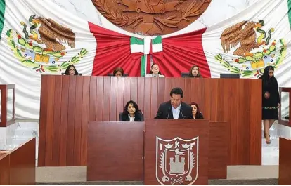  ?? ESPECIAL ?? Víctor Manuel Báez López planteó su propuesta ante el Congreso del Estado.