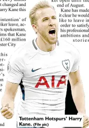  ?? ( File pic) ?? Tottenham Hotspurs’ Harry Kane.