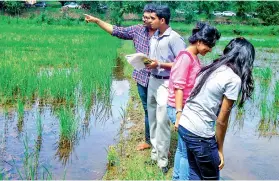  ??  ?? Students taking pari in field research projects