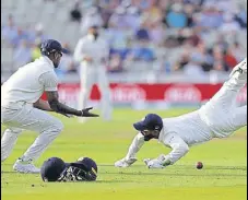  ?? AFP ?? India’s slip fielders dropped crucial catches in the first Test against England at Edgbaston.