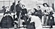  ??  ?? Brood: Victoria and Albert with their nine children in 1857, and portrayed in Victoria