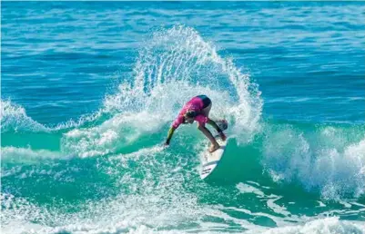  ??  ?? Saffi Vette-Saffi is only young but she has already developed a single turn that can rival most of the best female surfers on the planet, once she develop sand starts putting combo s together we will start to see great things from this young lady, two...