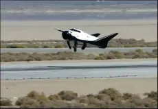  ?? Sierra Space Corp. / Courtesy photo ?? Video still showing Sierra Space Corp.’s Dream Chaser nearing a landing after its first free-flight approach and landing test.