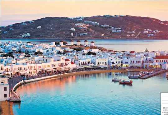  ??  ?? Flight bookings to Mykonos in Greece soared by 300pc last month