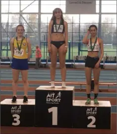  ??  ?? Hannah Reilly finished third in the U-17 Long Jump.