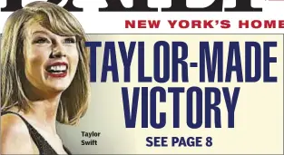  ??  ?? Taylor Swift