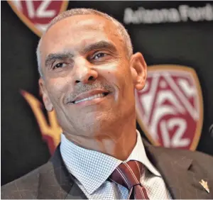  ?? MATT YORK/ASSOCIATED PRESS ?? New Arizona State football coach Herman Edwards is excited to get to work with his players and coaches.