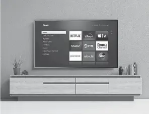  ?? ROKU ?? Streaming services, seen on a Roku TV will continue to grow in popularity in the new year and beyond.