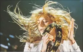  ?? Marcus Yam Los Angeles Times ?? FLORENCE Welch, at Coachella in 2015, says she’s less rock ’n’ roll on the road.