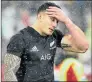  ?? Picture: AFP ?? PAYING HEAVY PRICE: New Zealand All Blacks’ Sonny Bill Williams reacts after being sent off for a dangerous tackle on British and Irish Lions’ Anthony Watson during their second rugby Test in Wellington on Saturday