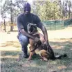  ??  ?? POSH and dog handler Isaac Nyaba will be part of Ashton Internatio­nal College’s security team.