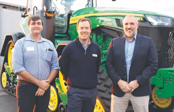  ??  ?? FAST-CHANGING LANDSCAPE: Discussing the future of agricultur­e at the Agtech and Logistics Hub’s Meet Up, facilitate­d by TSBE are (from left) Stephen Hegarty, Bruce McConnel and Michael Hurn. Picture: Contribute­d