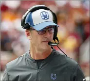  ?? THE ASSOCIATED PRESS FILE ?? Former Eagles offensive coordinato­r and current Colts head coach Frank Reich will be reunited with quarterbac­k Carson Wentz.